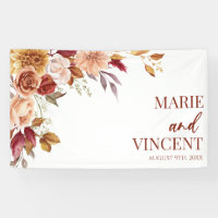 Burgundy Burnt Orange Brown Floral Flower Wedding