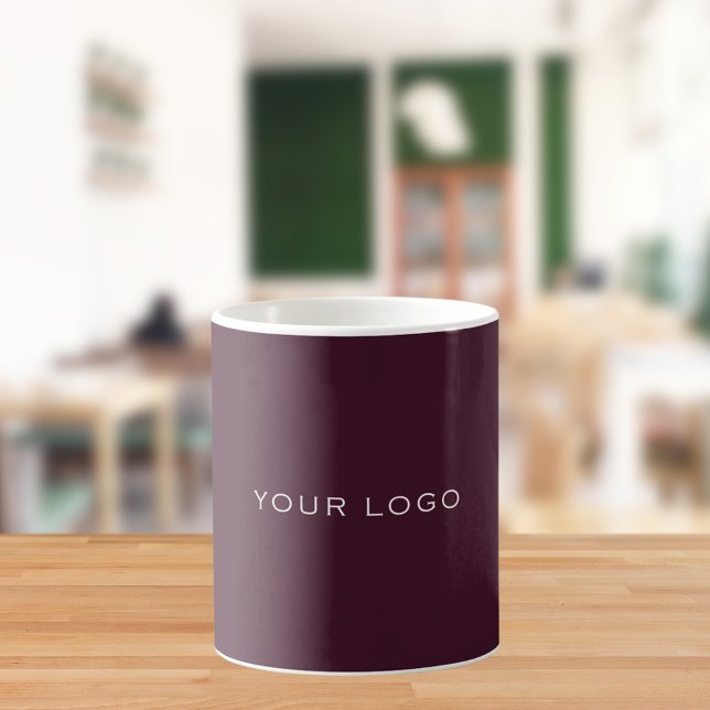 Burgundy business logo rectangular coffee mug (Creator Uploaded)