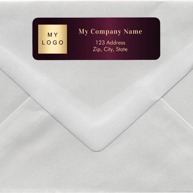 Burgundy business logo return address (Creator Uploaded)