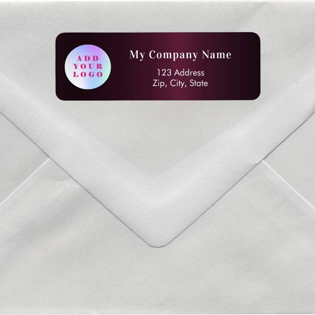 Burgundy business logo return address (Creator Uploaded)