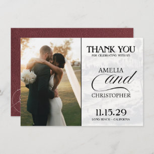 Burgundy California Passport Thank You Card