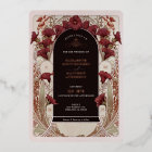 Burgundy Calla Lily Wedding Art Nouveau Mucha