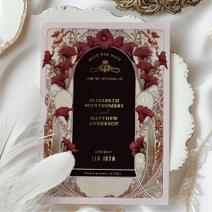 Burgundy Calla Lily Wedding Save The Date