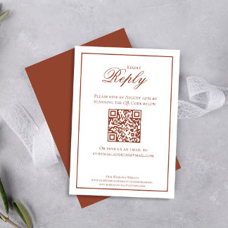 Burgundy Calligraphy Script RSVP Elegant Card