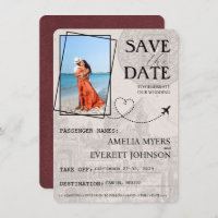 Burgundy Cancun Passport Save The Date