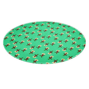 Burgundy candle with Xmas holly Cutting Board