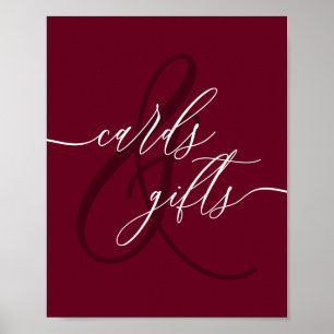 Burgundy Cards and Gifts Poster