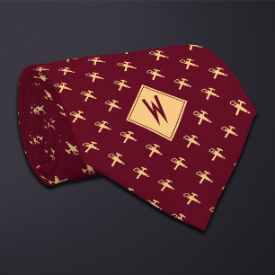 Burgundy Carpenter Tools  Tie