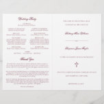 Burgundy Catholic Wedding Mass Ceremony Program<br><div class="desc">This simple, yet elegant, folded Catholic wedding ceremony with mass program booklet features a cross and stylish accents of calligraphy script. The neutral, classic, burgundy and white, typography design provides you with a text template for a traditional Catholic order of service with mass. There is plenty of room to include...</div>