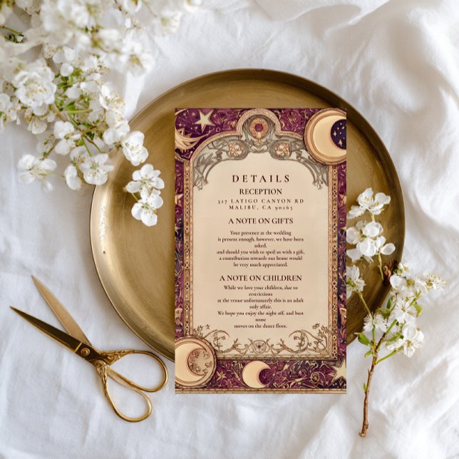 Burgundy Celestial Moon Wedding Enclosure Card (Creator Uploaded)