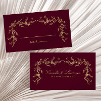 Burgundy Champagne Toile Floral Frame Wedding