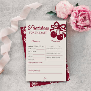 burgundy Cherry Baby Shower Predictions Game