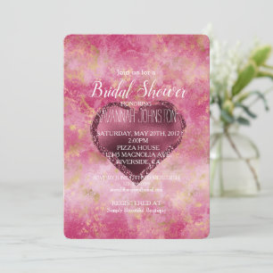 Burgundy Cherry Glitter Heart  Invitation