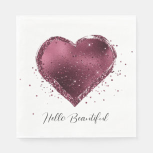 Burgundy Cherry Glitter Sparkle  Napkin