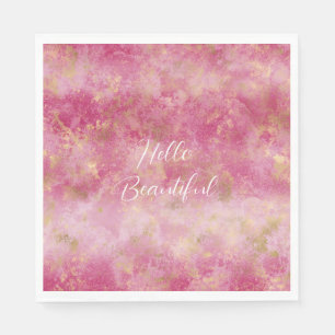 Burgundy Cherry Gold Ombre   Napkin