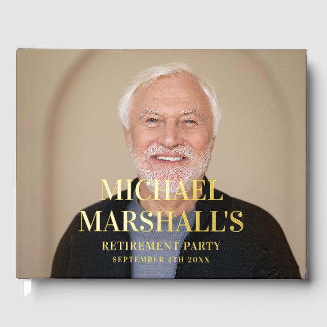 BURGUNDY CHIC MONOGRAM RETIREMENT PHOTO GUEST BOOK (Front)