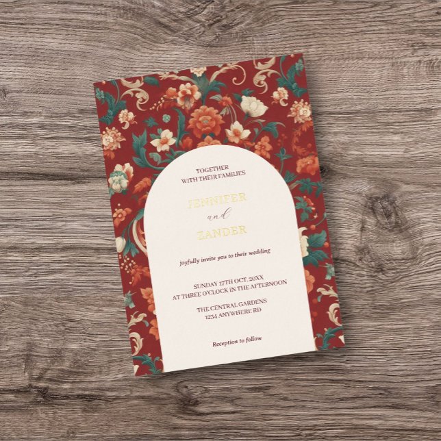 Burgundy Chinoiserie Wedding Elegant Classic  (Creator Uploaded)