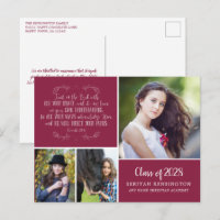 Burgundy Christian Graduation Proverbs 3 Photo