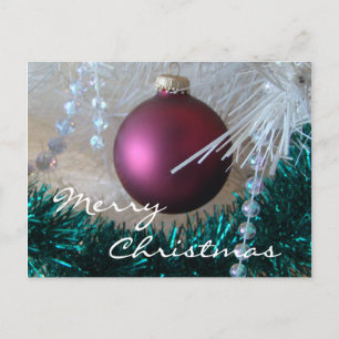 Burgundy Christmas Ornament  customise Holiday Postcard