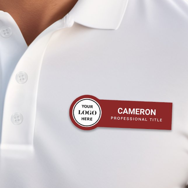 Burgundy Circle Company Logo Name Tag (Creator Uploaded)