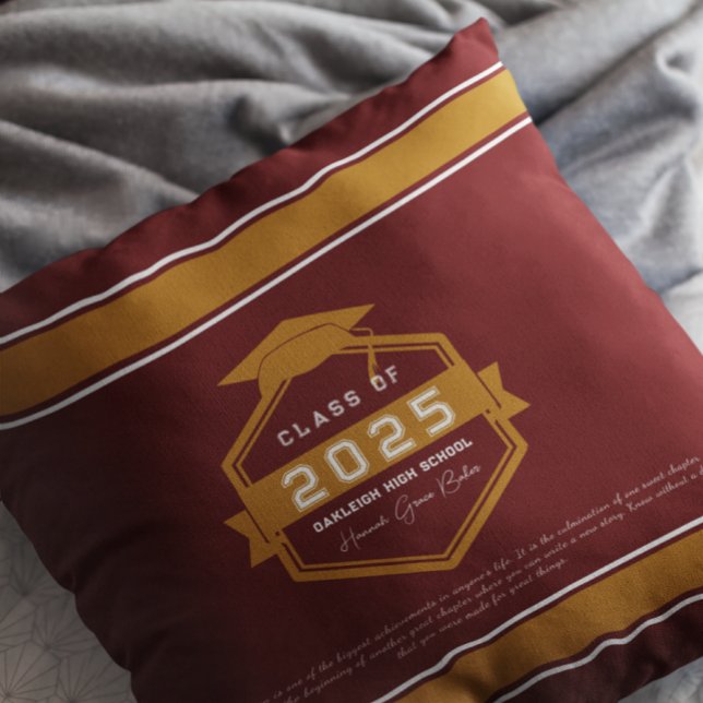 Burgundy | Class of 2025 Graduation Keepsake Cushion (Creator Uploaded)