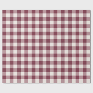 Burgundy Classic Chequered Gingham Wrapping Paper