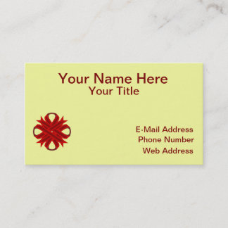 Burgundy Clover Ribbon by Kenneth Yoncich Business Card