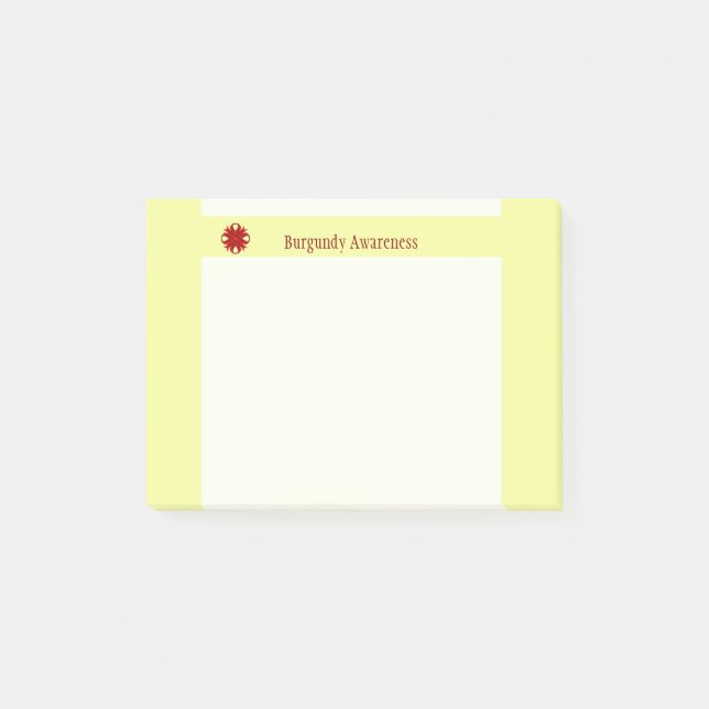 Burgundy Clover Ribbon by Kenneth Yoncich Post-it Notes (Front)