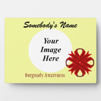 Burgundy Clover Ribbon Template by Kenneth Yoncich Plaque