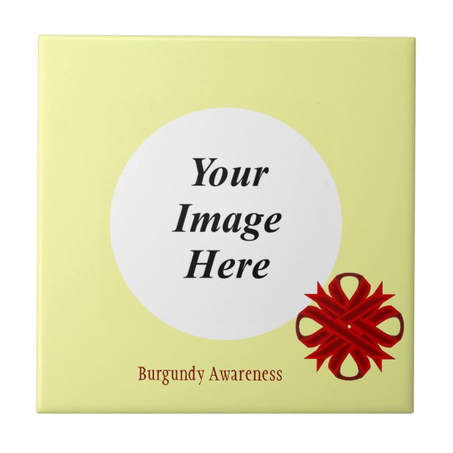 Burgundy Clover Ribbon Template by Kenneth Yoncich Tile (Front)