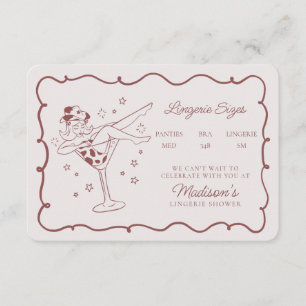 Burgundy Cocktails Cowgirls Lingerie Sizes Insert