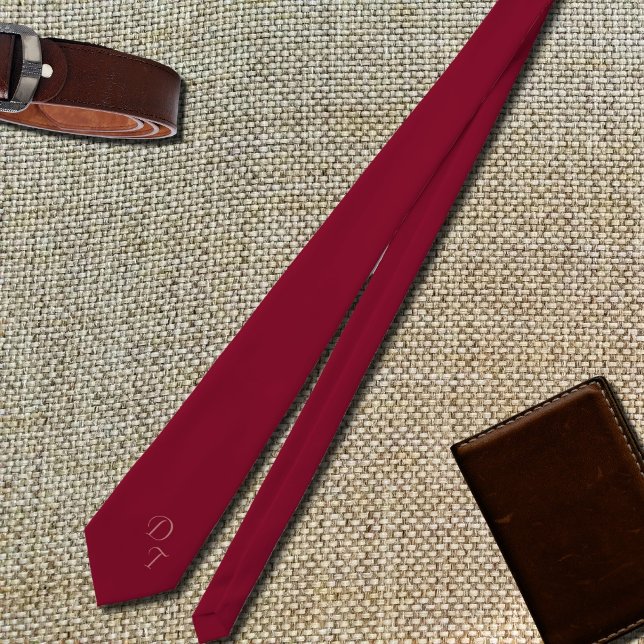 Burgundy color   - your monograms tie (Creator Uploaded)