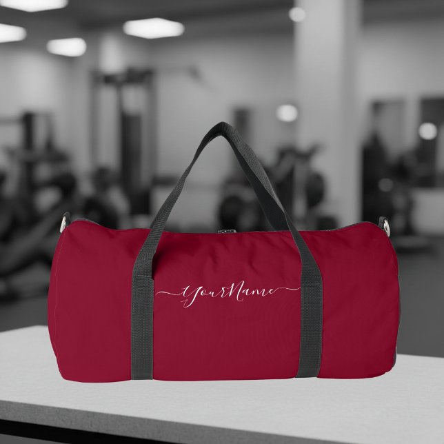 burgundy colour-elegant script  duffle bag (Creator Uploaded)