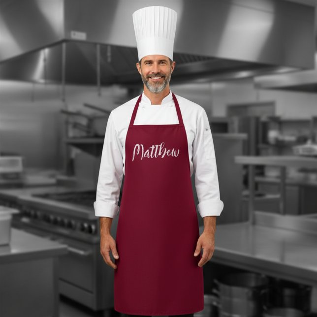 burgundy colour   - personalised apron (Creator Uploaded)