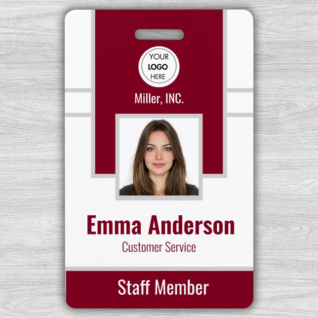 Burgundy | Conference and Education Staff Photo ID ID Badge (Creator Uploaded)