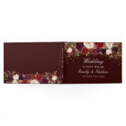 Burgundy Confetti Floral Wedding Guest Book