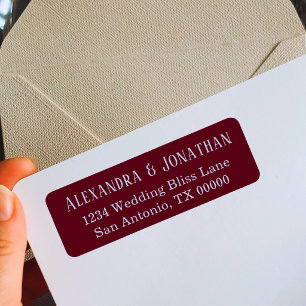 Burgundy & Cornflower Blue Classic Return Address