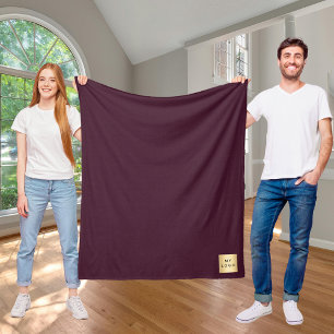 Burgundy corporate logo custom company gift fleece blanket