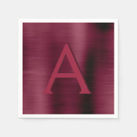 Burgundy Cranberry Monogram Initial Wedding