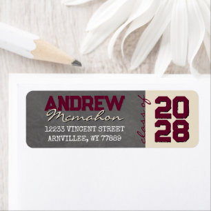 Burgundy Cream Chalkboard Graduation Address