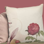 Burgundy & Cream Minimalist Floral Design Cushion<br><div class="desc">Burgundy and cream throw pillow features a simple minimalistic floral design with a vintage buttercup flower as the focal point, framed by stylish amaryllis with faint gold design elements; the layered composition gives depth and perspective to the overall design. A stylish floral pillow in a light colour palette for your...</div>