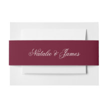 Burgundy Cream Old Money Boho Wedding Invitation