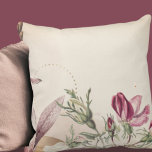 Burgundy & Cream Simple Rose Floral Cushion<br><div class="desc">Burgundy and cream throw pillow features a simple elegant floral design in a creamy ivory colour palette with burgundy, gold and green accents. A beautiful floral design print comprised of layers of blooming rosebuds as the focal point against a simple modern floral backdrop with faint gold design elements; the layered...</div>