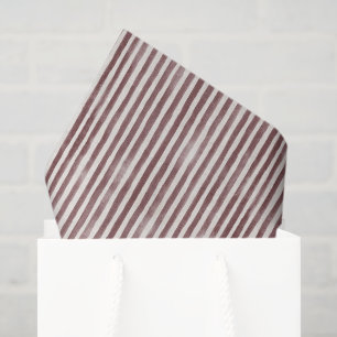 Burgundy Cream Stripes Christmas Tissue Paper