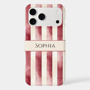 Burgundy Cream Stripes Personalised