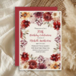 Burgundy Cream Watercolor Floral 70th Birthday Invitation<br><div class="desc">Elegant burgundy and cream-coloured watercolor floral fall/autumn birthday party invitation for women. This invitation is designed for a 70th birthday but can be customised for anyone of any age. Contact me for assistance with your customisations or to request additional matching or coordinating Zazzle products for your event.</div>