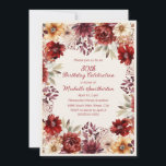 Burgundy Cream Watercolor Floral 80th Birthday Invitation<br><div class="desc">Invite friends and family to a special 80th birthday celebration with this elegant floral invitation. The design features rich watercolor blooms in burgundy, blush, ivory, and golden tones, beautifully framing your event details. Easily personalise the text for your party details and honoree's name. Perfect for autumn birthdays, fall gatherings, and...</div>