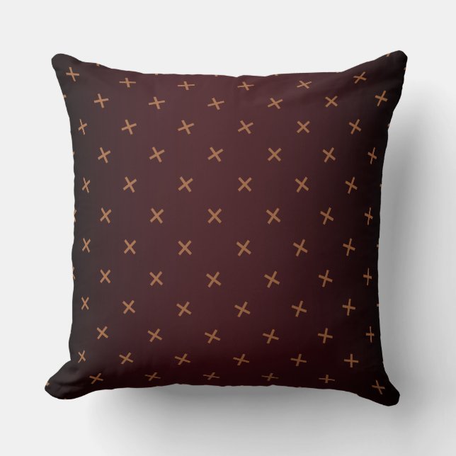 Burgundy Cross Cushion (Front)