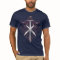 Burgundy Cross Swords& Scroll Men's T-Shirt