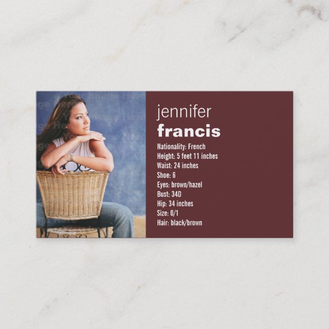 Burgundy Crossing Mini Comp Card (Front)